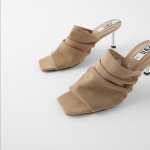 Zara mesh mules NWT